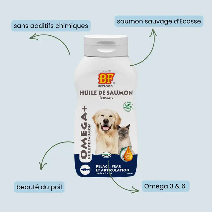 Huile de saumon pour chien et chat