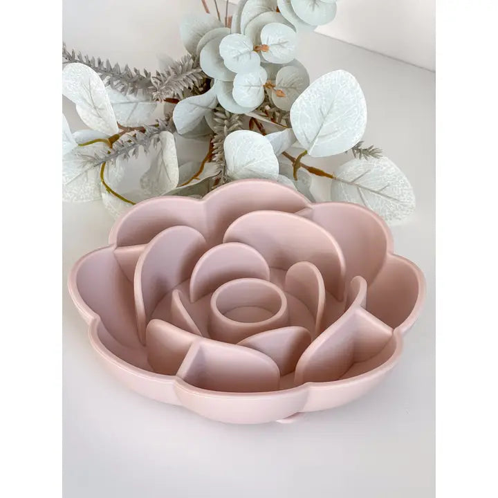 Gamelle Slow Bowl Rose en forme de fleur pour chiens et chats
