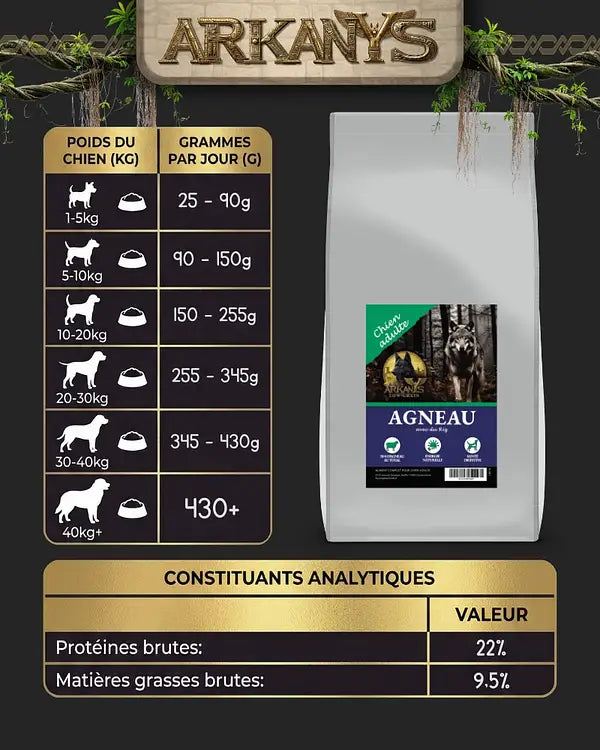 Croquettes Low Grain – Agneau avec du Riz – Chien Adulte