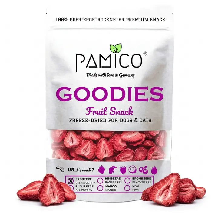 Fraises lyophilisées pour chiens et chats - Friandise fruitée naturelle