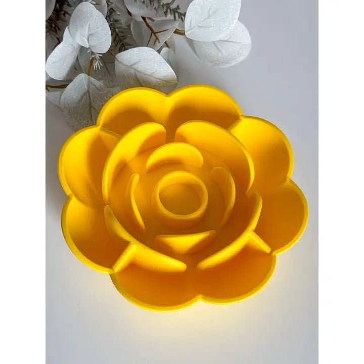 Gamelle Slow Bowl Rose en forme de fleur pour chiens et chats