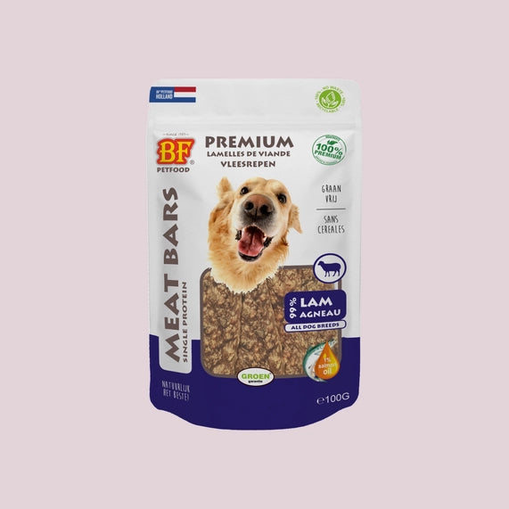 Lamelles de viande séchée à l’agneau pour chien