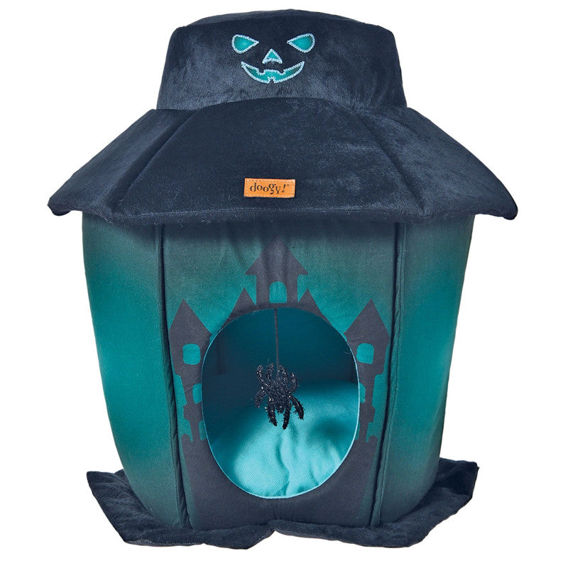 Manoir hanté noir fluorescent pour chat