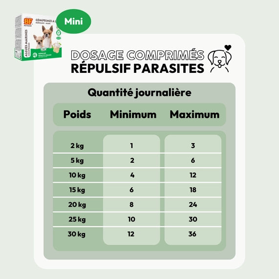 Comprimés répulsifs parasites pour chiens