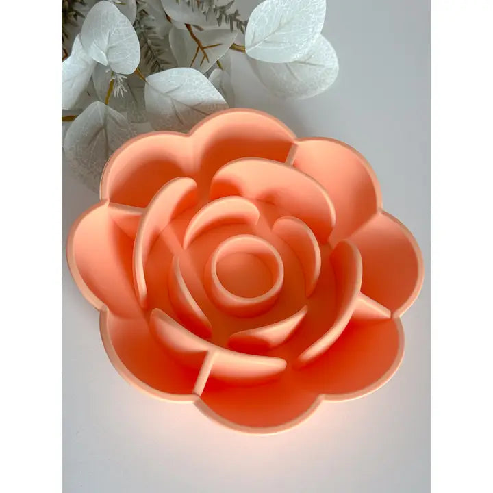 Gamelle Slow Bowl Rose en forme de fleur pour chiens et chats