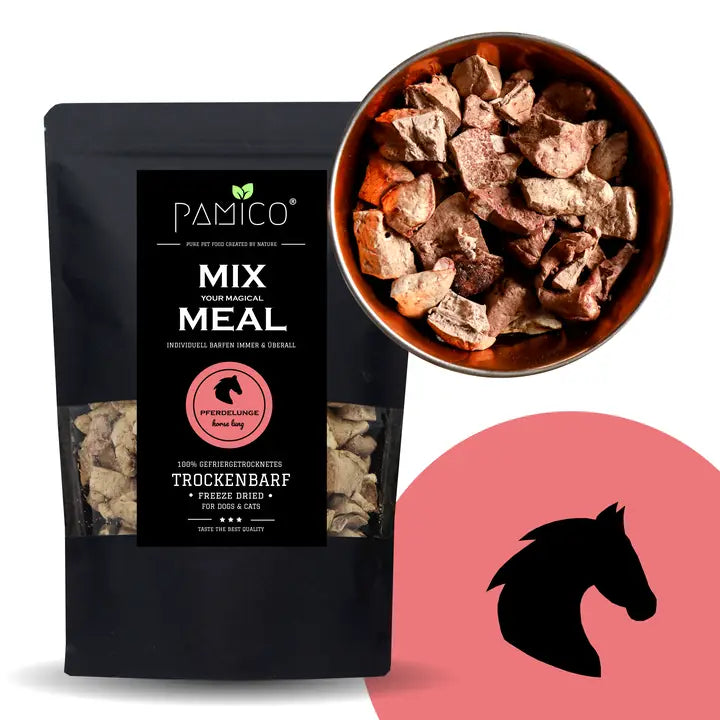 Poumon de cheval lyophilisé MIX MEAL Barf sec pour chiens et chats
