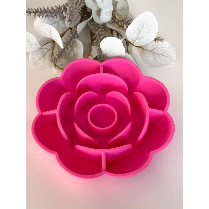 Gamelle Slow Bowl Rose en forme de fleur pour chiens et chats