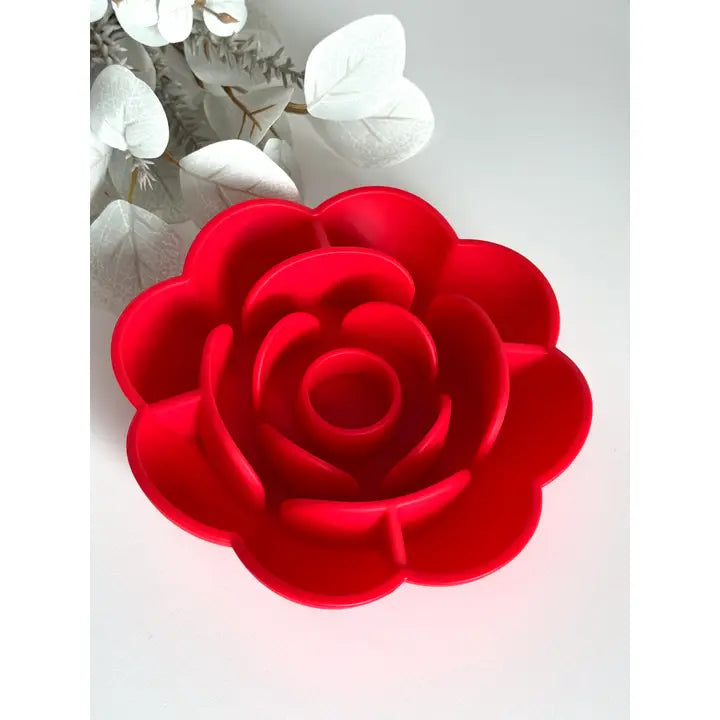 Gamelle Slow Bowl Rose en forme de fleur pour chiens et chats