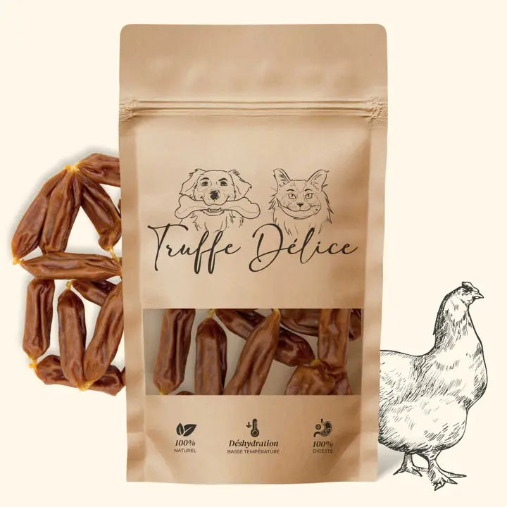 Saucisse chien poulet