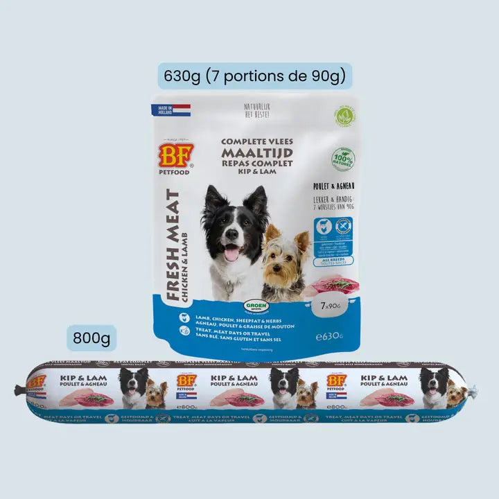 Saucisses au poulet et agneau pour chien