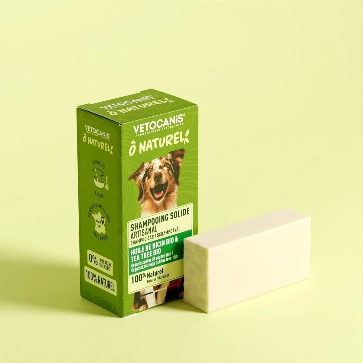 Shampoing Solide Artisanal pour Chien à l'huile Ricin & Tea Tree BIO - 75g
