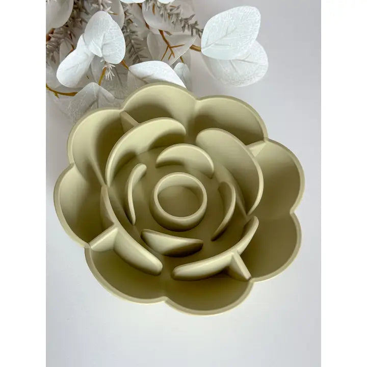 Gamelle Slow Bowl Rose en forme de fleur pour chiens et chats