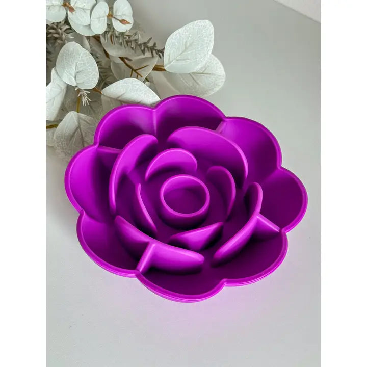 Gamelle Slow Bowl Rose en forme de fleur pour chiens et chats